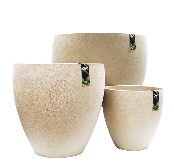Rustic Ellipse Planter Sandstone - 3 Piece Set - Decorative Planters